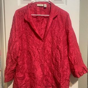 Chico's hot pink crinkle jacket